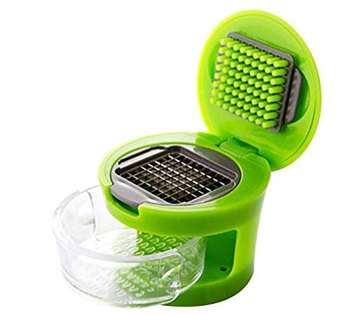 URBeauty 1Pcs Garlic Mincer Garlic Chopper - Garlic Press Very Sharp Stainless Steel Blades Ginger Garlic Grater Press Grinding Planer Garlic Slicer - Stainless Garlic Press