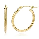 14k Yellow Gold 2mm Basic Hoop Earrings