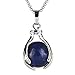BEADNOVA Healing Synthetic Lapis Lazuli Gemstone Necklace Crystal Ball Pendant Necklace with Stainless Steel Chain 18 Inches