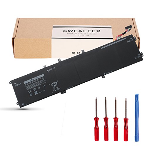 SWEALEER Compatible 6GTPY Battery if Applicable Dell XPS 15 9560 9550 Precision 5510 5520 M5520 Replacement for 5XJ28 i7-7700HQ 5D91C Laptop [Li-ion 6 Cell 11.4V 97Wh 18 Months Warranty 6GTPY]