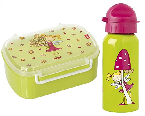 Sigikid Brotdose und Trinkflasche Florentine I inkl. Geschenkverpackung I Schulanfang I Kindergarten I Mädchen I Brotzeitbox 