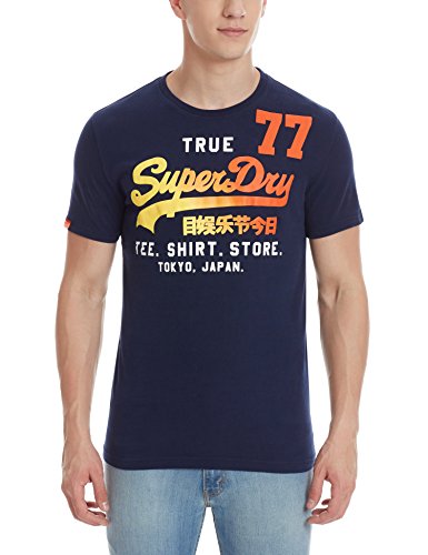 Superdry Men's Shirt Shop 77 Graphic T-Shirt, Blue, Medium