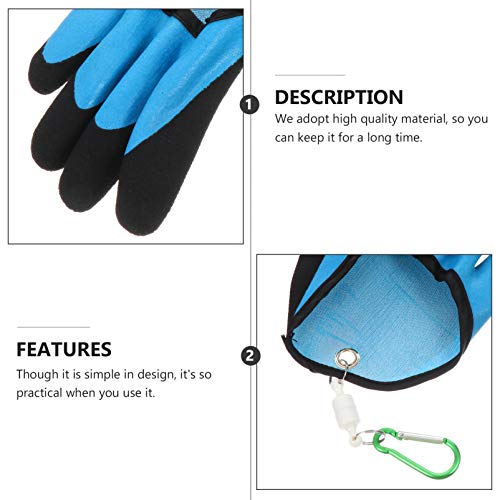 Hemoton Angelhandschuh Jagdhandschuhe mit Magnetfreigabe Anti-Schnitt Wasserdicht rutschfest Fischfang Handschuhe… – Bild 6