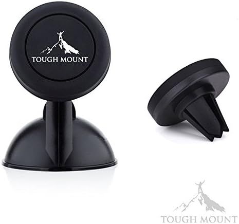 Magnetic Cell Phone Car Mount - Universal Windshield and Dashboard Holder for iPhone, Android, Samsung Galaxy, Note, Nexus, etc - Powerful Grip - Fast Set-up (Free Bonus Gift - Magnetic Cell Phone Air Vent Holder)