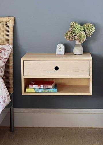 Amazon.com: Floating Nightstand with Drawer and Open Shelf ...