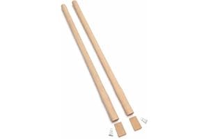 2-Pack 36 Inch Sledgehammer Handle Replacement – Hickory Hardwood, Unfinished, Includes Steel & Wooden Wedges, Made in Canada