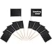 Tatuo 100 Pieces Blank Toothpick Flags Black Flag Cupcake Toppers Cheese Markers Fruit Cocktail Sticks Flag Topper for Party Cake Food Cheeseplate Appetizers