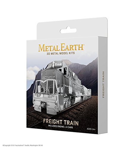 Fascinations Metal Earth Freight Train Box Gift Set 3D Metal Model Kit