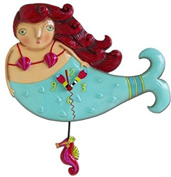 Allen Designs Ruby Mermaid Pendulum Clock