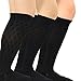 TeeHee Cotton Fashion Compression Socks - Comfort, Soft, Relieve Leg Fatigue Knee High, Geo-Black, Large
