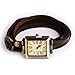 Simple Leather Vintage Female Bracelet Quartz Watch Square Wristwatch Brown