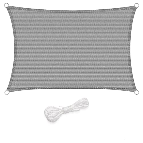 WOLTU Sonnensegel Premium HDPE Wetterbeständig Atmungsaktiv 95% UV Schutz Segeltuch 180 g/m² Sonnenschutz Schattenspender für Balkon Terrasse Garten,