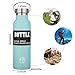 KINGSO Flask Double Wall Vacuum Insulated Stainless Steel Sports Water Bottle 20 oz Leak & Sweat Proof Standard Mouth with BPA Free Screw Cap for Hot or Cold Beverages,Mint,600ML