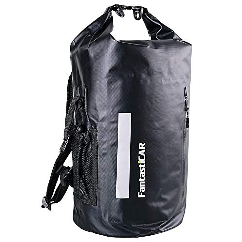 FantastiCAR Waterproof Dry Bag Backpack Heavy Duty Roll-Top Closure 30L Drybag for Kayaking Boating Fishing Hiking Rafting Skating Camping