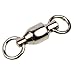 Sougayilang Rolling Barrel Swivel Stainless Steel Ball Bearing Swivels,Connector Solid Rings Fishing (Size0 Length: 0.55
