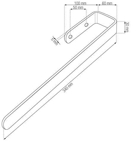 Towel Rail PAN Cabinet Mounting/Real Stainless Steel Brushed Finish/Length: 340 mm/Width: 60 mm/Height: 30 mm / - Image 4