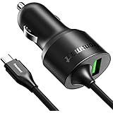 USB Type C Car Charger,Tronsmart 33W Dual USB Car Charger with Quick Charge 3.0 Technology.Attached USB C Cord for Nexus 6P, Nexus 5X, LG G6, Galaxy S8/S8+,Note 8 ,Pixel 2/2 XL (Benson Leung Approved)