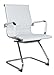 US Office Elements PU Leather Office Guest Chair for Reception with Removable Arms - Sled Base Without Wheels for Desk, Waiting Room,Lobby Conference Room - Set of 2, White