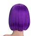 Bopocoko Short Purple Wigs for Women, 12'' Purple Bob Hair Wig with Bangs, Natural Fashion Synthetic Full Wig, Cute Colored Wigs for Mardi Gras Daily Party Cosplay Halloween BU027PR