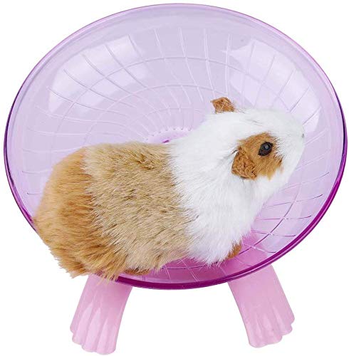 Plastic Silent Translucent Hamster Exercise Wheel Chinchillas Running Roller Flying Saucer for Hamsters Gerbils Guinea Pigs Animals[Pink]