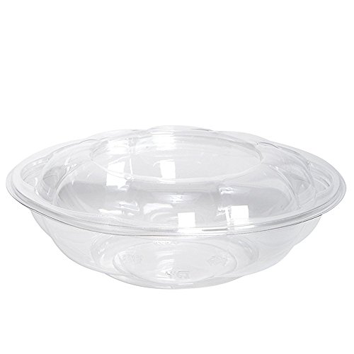 [50 Sets] 18 oz. Plastic Salad Bowls To Go With Airtight Lids The Home Kitchen Store
