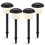Oak Leaf Solar Pathway Landscape Lights for Outdoor Garden Patio Yard Deck Driveway Lawn and Backyard,4x bright,Warm White (Yellowish), 4-Pack