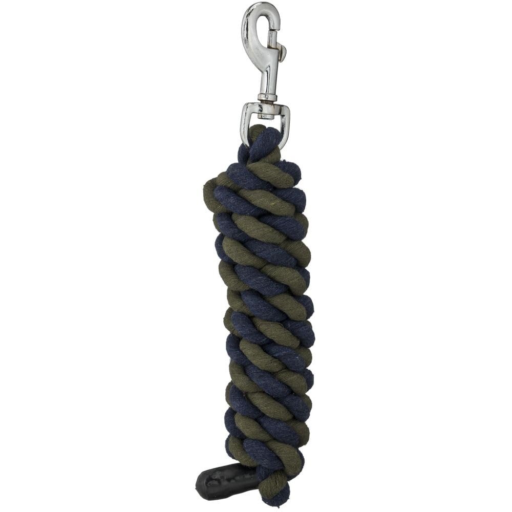 Tough 1 Cotton Leads with Bolt Snaps, Navy/Hunter, 6'