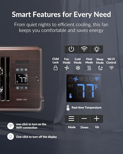2026 Super Quiet Register Booster Fan for 4" x 10" Register Holes, Smart Register Vent with Dual Intelligent Thermostat and WiFi App Control, Heating Cooling AC Vent Fan (ORB)