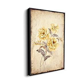 Canvas Wall Art for Living Room, Bedroom Vintage Flower Framed Canvas Prints for Home Decoration Ready to Hang - 16"x24" inches