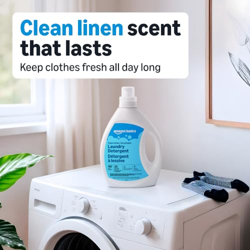 Amazon Basics Concentrated Liquid Laundry Detergent, Clean Linen, 110 loads, 82.5 Fl photo 9