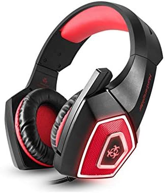ヘッドフォンゲーミングヘッドセットrgbカラー発光有線ノイズ低減ヘッドセットステレオヘッドフォン 音楽 今ダケ送料無料 スポーツ ゲーム Blackred