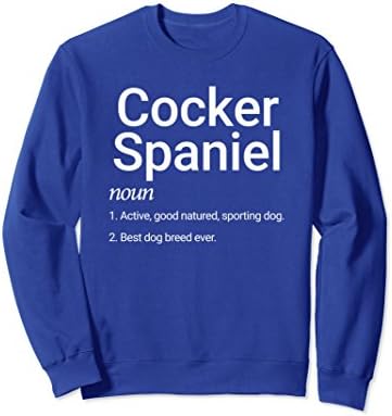 Unisex Cocker Spaniel Dog Breed Lover Definition Sweater Gift Large Royal Blue