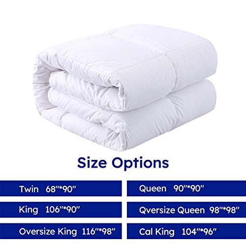 DOWNCOOL California King Down Comforter, White Goose Duck Down and