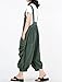 Mordenmiss Women's Baggy Bib Overalls Denim Cotton Harem Wide Leg Jumpsuits Style 6 Green