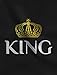 Tstars King and Queen Matching Shirts for Couples Him and Her Gifts Boyfriend Girlfriend Wife Husband Couple T-Shirt Set Black