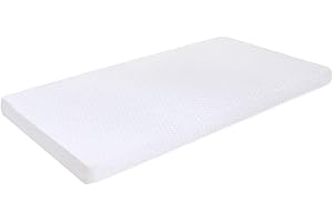 Milliard 2-Inch Ventilated Memory Foam Crib and Toddler Bed Mattress Topper with Removable Waterproof 65-Percent Cotton Non-Slip Cover - 52" x 27" x 2" White