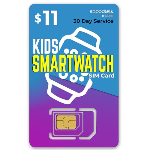 SpeedTalk Mobile Smartwatch SIM Card Plan, Unlimited Talk & Text 2GB hi Speed Data. Designed for Kids Smart Watches, GPS trackers & wearables | Standard, Micro, Nano | 5G 4G LTE with US Phone Numbers