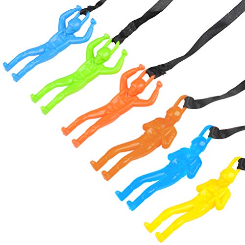 BUYGOO 6PCS Parachute Toys Tangle Free Throwing Hand Throw Parachute Army Man Toss It Up and Watching Landing Outdoor Toys for Kids
