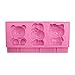 Ice Pop Molds Lollipop Ice Cream Bar Mold Popsicle Maker, Bear Cat Rabbit 3 Cavities Reusable Silicone Tray, Fun and Creative for Kids and Family