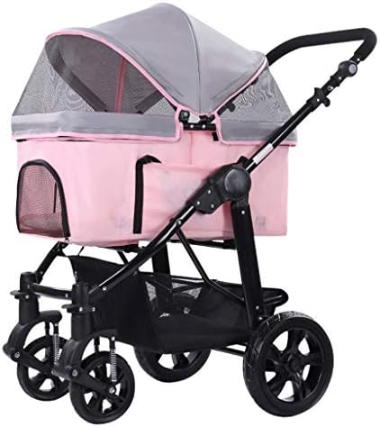 Lihm ペットトラベルベビーカー犬猫ベビーカー犬バギー最大重量15kg折りたたみ式4輪