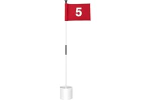 KINGTOP Miniature Golf Flagstick, Practice Putting Green Flags for Yard, Golf Pin Flag Hole Cup Set, Portable 2-Section Desig