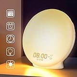 Wake-Up Light, HOKEKI Alarm Clock with 7 Colored Sunrise Simulation and Sunset Fading Night Light & Snooze Feature for Kids Heavy Sleepers, Dual Digital Clock with FM Radio and 7 Natural Sounds