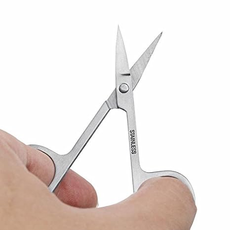 TKSTAR Edelstahl Schere, Augenbrauen Pflege Schere, Edelstahl Kombination Nagelhaut und Nagelschere