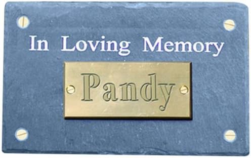 Greenkey Garden and Home Ltd Natural Slate Pet In Loving Memory Memorial Plaque Rectangular Wall Mounted