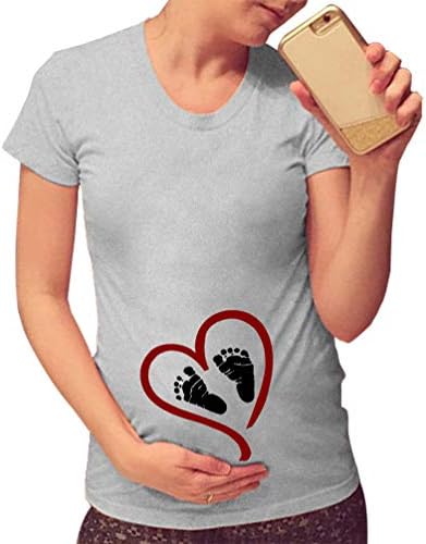 HappyBerry Women Maternity T Shirt Funny Graphic Tee Cute Tops for Pregnancy