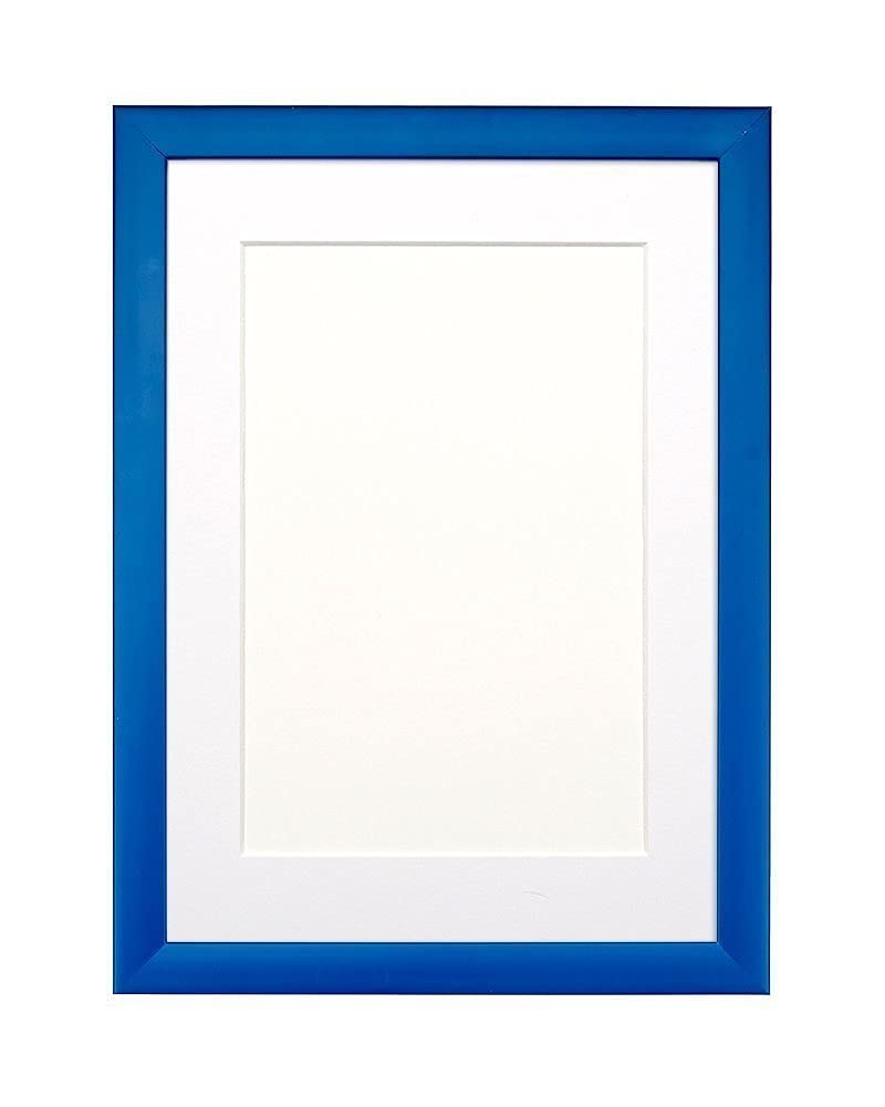 Rainbow Color Range Picture/Photo/Poster frame with Mount- With a High Clarity Styrene Shatterproof Perspex Sheet- Blue Frame with White Mount- 14"x 11 "for A4 pictures - FBA - mrcrp-blwht-14-11-3