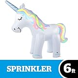 BigMouth Inc. Magical Unicorn Yard Sprinkler - Huge 6 Foot Inflatable Unicorn Sprinkler, Easy to Set Up, Inflate/Deflate, Transport and Store - Connects to Standard Garden Hose, Perfect Fun in the Sun