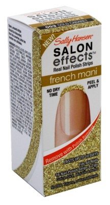 Sally Hansen Salon Effects French Mani Real Nail Polish Strips, Gold Cabaret, 32 Count