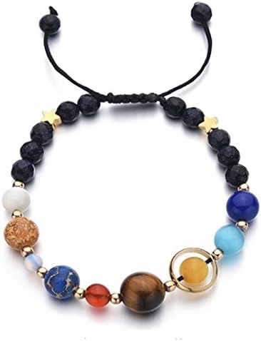 Diffuser Bracelet w/7 Chakra Lava Stones-Mens Womens Genuine Yoga Bracelet For Healing, Aromatherapy, Meditation, Natural, Essential Oils, Self Confidence, Love FREE AROMATHERAPY BOOK (Galaxy Adj)