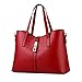 Fashion Road Womens Pu Leather Handbag Lady's Line Tote Bags WineRed